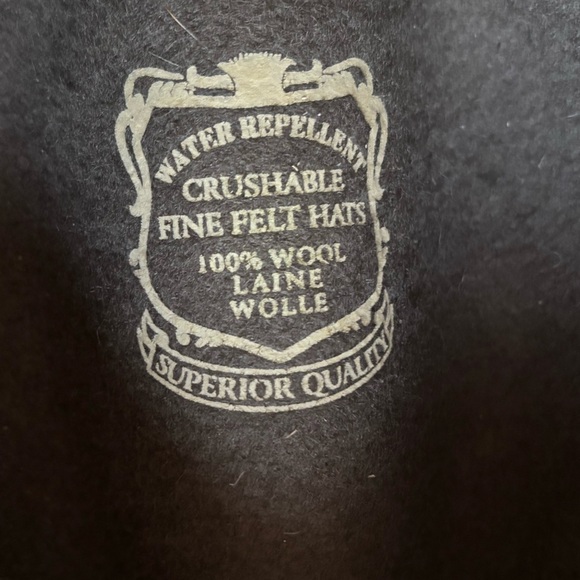 Crushable 100% Wool Green Gray Safari Fedora Travel Hat Braided Band Size 60 - Picture 10 of 16